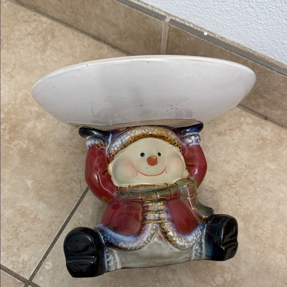 Festive Snowman Holiday Plate Holder